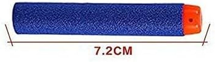200 Nerf Compatible Dart Bullets, Blue & Orange, Cylindrical, Round, Close Quarters Battles (CQB), Airsoft, Plastic, EVA Foam, 5.31 Inches X 2 Inches
