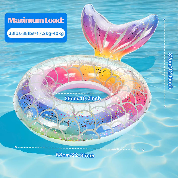 Inflatable Swimming Ring, Cute Pool Float Tube Decorations Swim Tubes Outdoor Pool Beach Water Floats Party Supplies Floaties