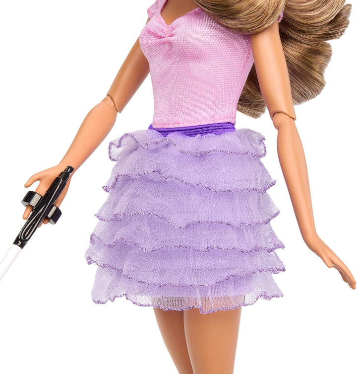Fashionistas Doll #228, Blind Doll Wearing Pink Top and Ruffled Skirt with Cane and Sunglasses in Partnership with the American Foundation for the Blind
