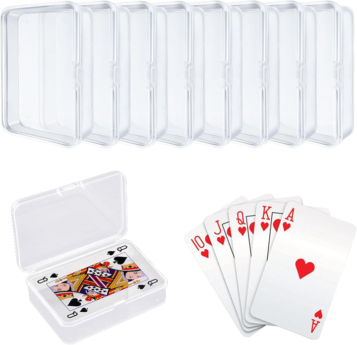 IOUKUKI 4 Pcs Blank Playing Card Cases, Clear Plastic Deck Box Holders for Game Cards & More