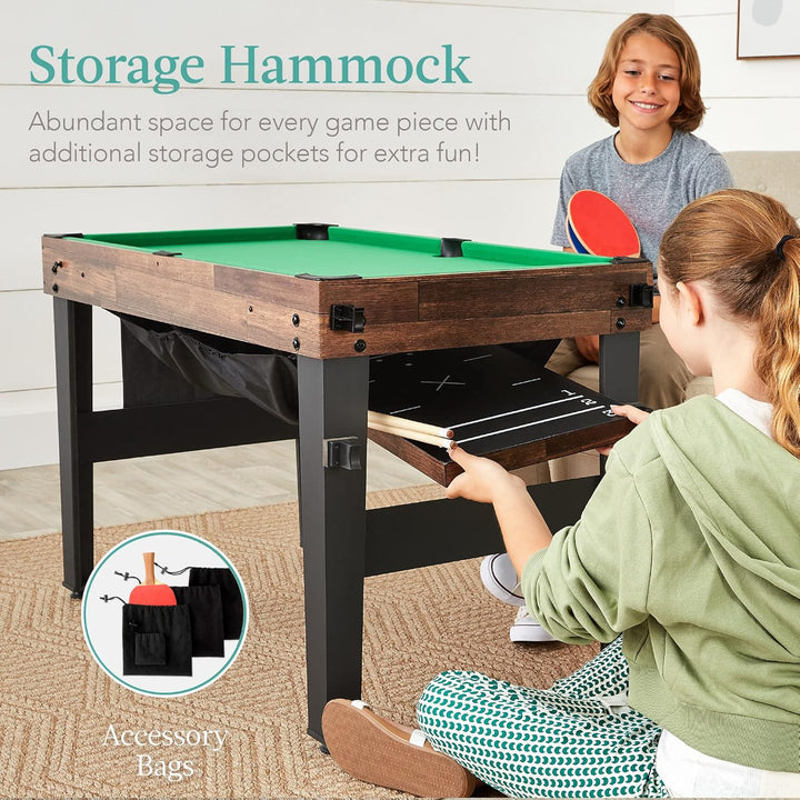 13-In-1 Combo Game Table Set for Home, Game Room, Friends & Family W/Ping Pong, Foosball, Basketball, Air Hockey, Archery, Chess, Checkers, Shuffleboard, Bowling