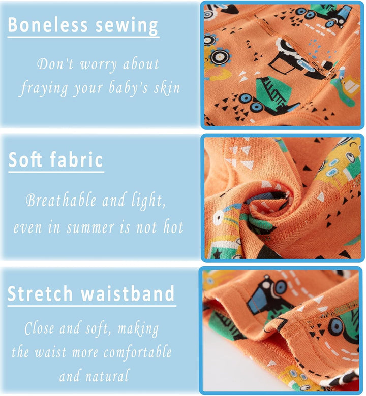 Boys Training Toddler Underwear Truck Potty Briefs for Boys Pack of 6