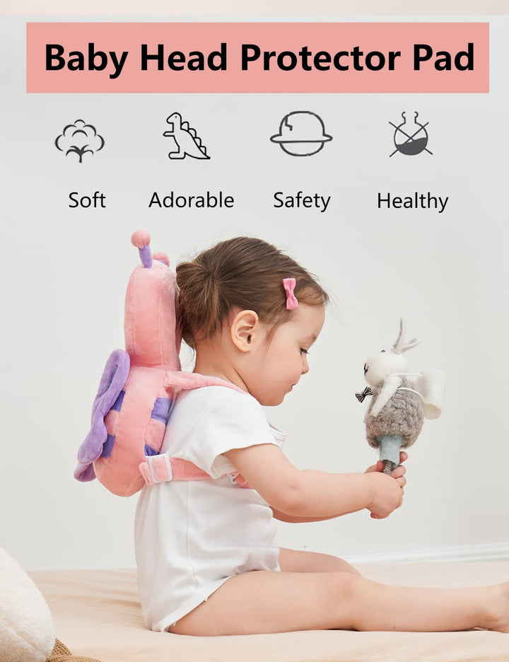 Toddler Baby Head Protector Backpack for Toddler Walker with Knee Pads&Anti-Slip Socks, Angel