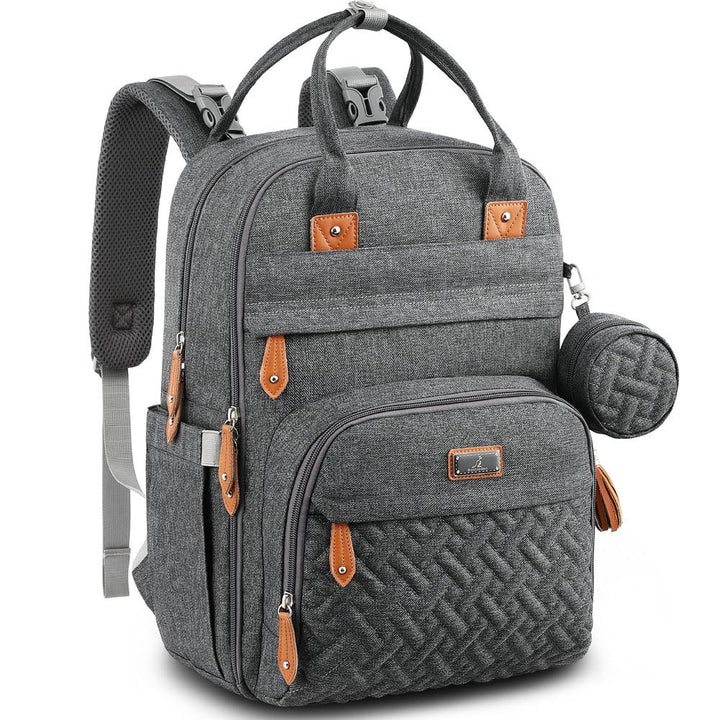 Diaper Bag Backpack - Baby Essentials Travel Tote - Multi Function Waterproof Diaper Bag, Travel Essentials Baby Bag with Changing Pad, Stroller Straps & Pacifier Case - Unisex, Dark Gray
