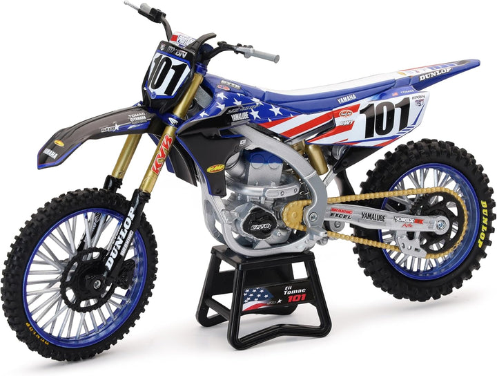 Toys Yamaha YZ450F Motocross of Nations Bike Eli Tomac Race Team Replica, 1:12 Scale, Kids, Gifts, Birthdays
