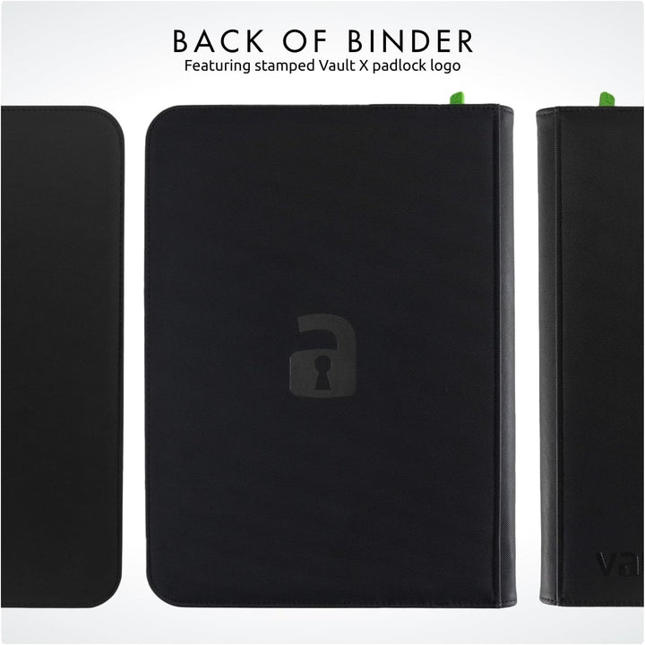 9 Pocket Trading Card Zip Binder, 360 Cards, Premium Exo-Tec Album Material, 20 Side-Loading Pages, Folder for Collectible Games, Sports, TCG (Black)