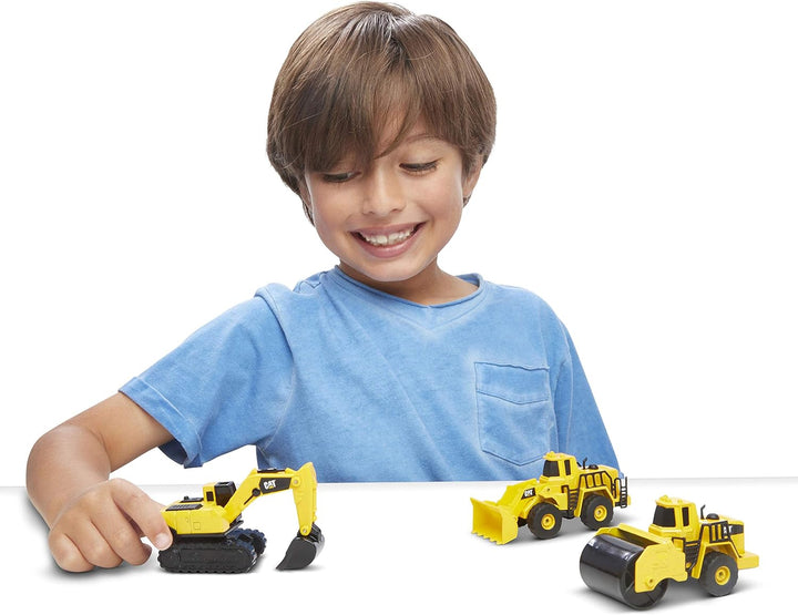 Construction Toys  Construction Die Cast Metal 3 Pack Vehicles - Steam Roller/Excavator/Wheel Loader for Ages 3+