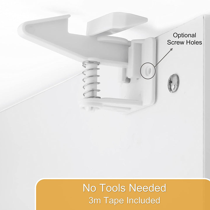 12 Pack Cabinet Locks Child Safety | Baby Safety Cabinet Locks NO Drilling 3M Adhesive Baby Proof Drawer Lock Child Proofing Cabinets Latches for Kids Latch for Drawers & Door Child Safety Locks