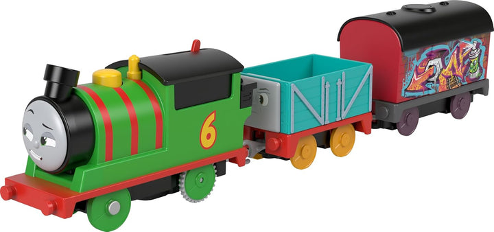 Motorized Toy Train, Wobbly Cake Thomas Engine with Cargo Cars & Pieces for Pretend Play Preschool Kids Ages 3+ Years