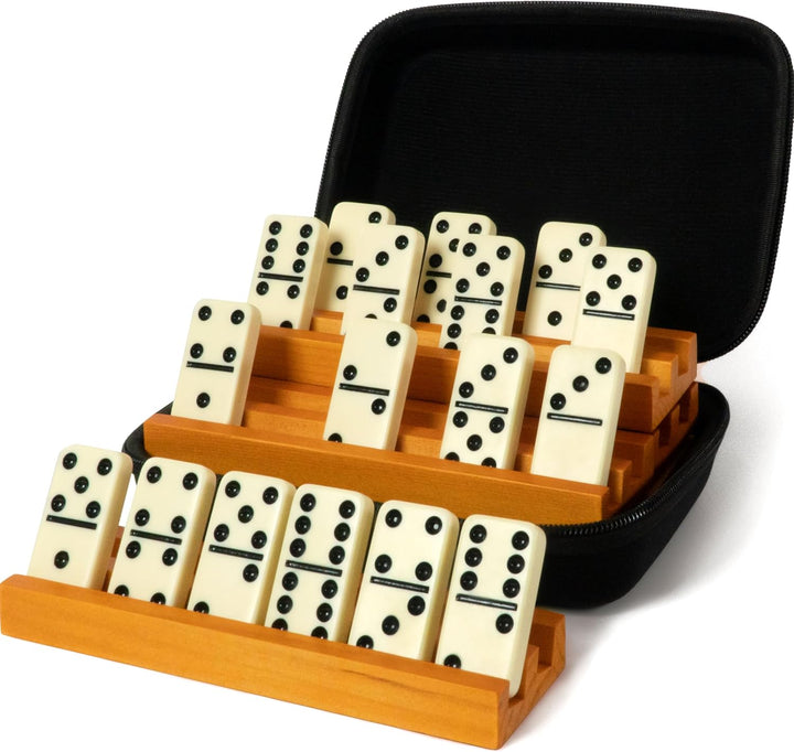 Dominos Set for Adults – Dominoes - Classic Board Games, Double 6 Dominoes Family Games for Kids and Adults - Double Six Standard Dominos Set 28 Tiles with Wood Case, Juegos De Mesa