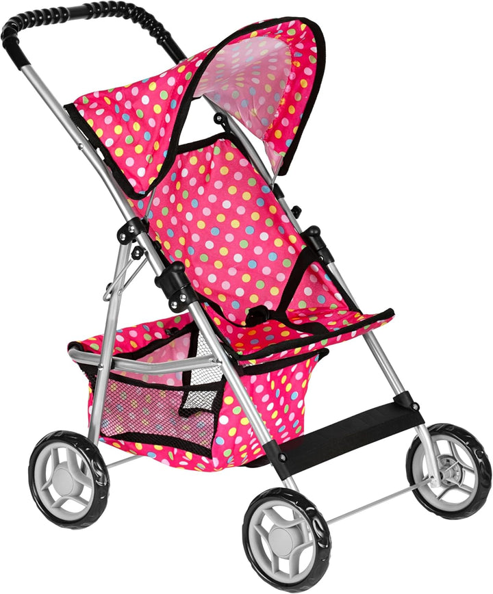 ® - Doll Stroller My First Baby Doll Strollers Toy - Flower Design with Basket in the Bottom- Doll Accessories 2 Free Magic Bottles Included (Flower Design)