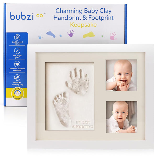 Baby Footprint Kit, Baby Foot and Hand Print Kit, Baby Keepsake Frame, Nursery Pictures Frames, Hand Print Mold Kit, New Mom Gifts, Baby Newborn Essentials Must Haves, Baby Shower Gifts