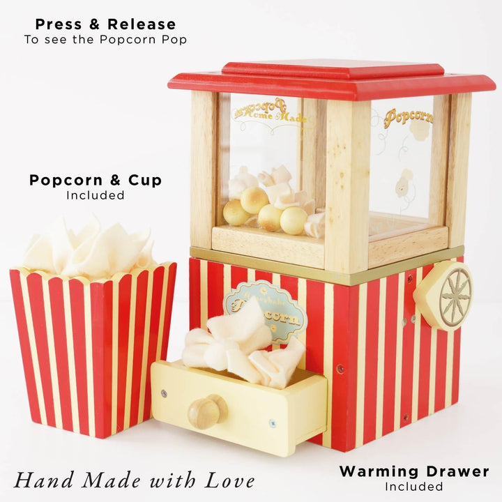 - Wooden Honeybake Retro Popcorn Machine | Cinema, Kitchen or Movies Pretend Play | Movie Night Role Kids Play Toy