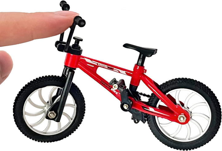 Mini Finger Bike Toy – Alloy Mountain Bicycle Model with Tools, Movable Parts, Gift for Kids & Collectors (Red)