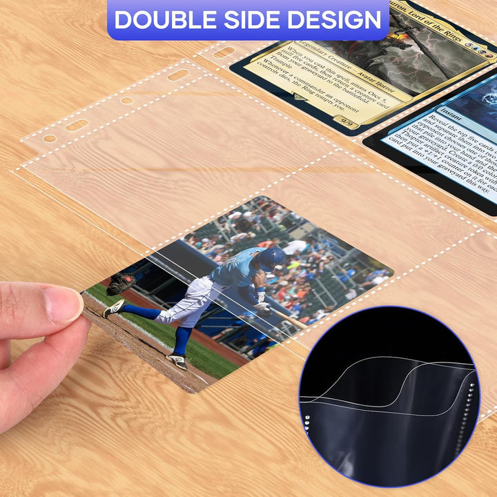 40 Pack 9 Pocket Page Protectors,720 Pockets Double Sided Card Holder Pages for a 3 Ring Binder, Card Protector Sheets Baseball Card Binder,Fit for MTG, TCG, Baseball Standard Cards