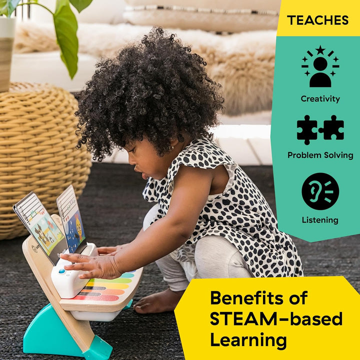 and Hape Magic Touch Wooden Toy Piano, Montessori Musical Learning Toy for Babies and Toddlers 6Mo+