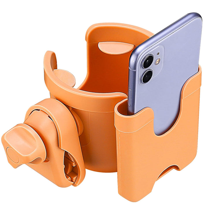 Universal Stroller Cup Holder, Adjustable Drink Holder with Phone Holder for Baby Stroller, Wheelchair, Walker, Bike, Scooter, Gifts for Family Member.