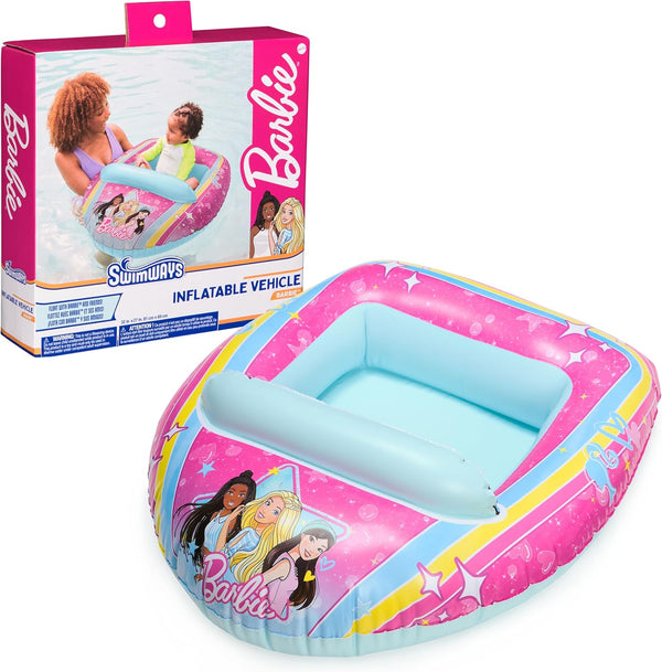 Barbie Inflatable Water Boat Vehicle, Inflatable Pool Floats and Kids Pool Toys, Barbie Pool Party Supplies for Kids Aged 3 & Up