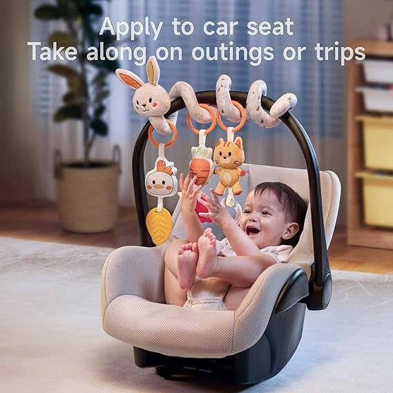 - Ritzy Jingle Toy - Baby Hanging Toy for Activity Gym, Stroller or Car Seat; Features Jingle Sound, Hexagon Rings and Adjustable Attachment Loop (Cactus)