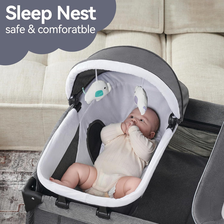 Portable Playpen Foldable Playard for Baby and Toddler Mattress, Changing Table for Newborn Portable Playard