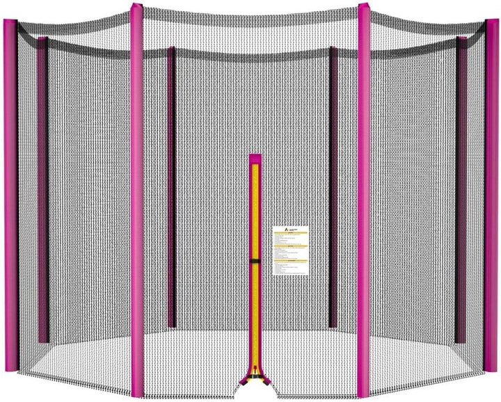 Trampoline Net Replacement 10FT 12FT 14FT 15FT 16FT Netting Replacement for round Frame Trampolines Enclosure Net 6 Poles 8 Straight Poles Sleeve Zipper Protection Buckles