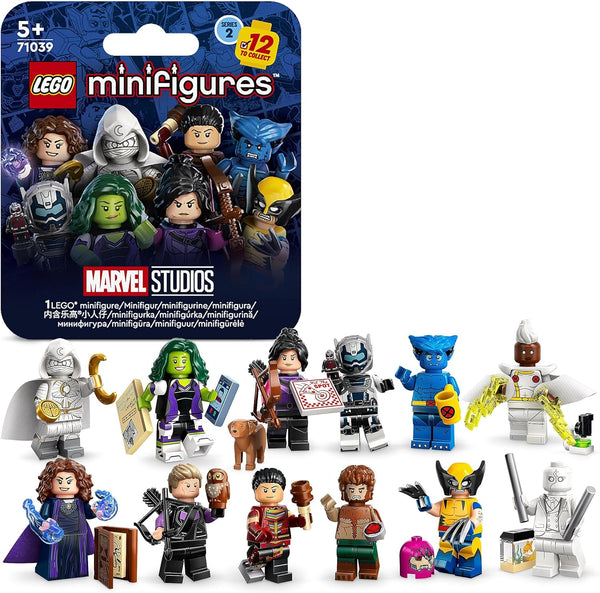71039 Marvel Series 2 Mini Figures, 1 of 12 Iconic Disney+ Characters to Collect in Each Bag, Includes Wolverine, Hawkeye, She-Hulk, Echo and More (1 Piece, Style Sent Randomly)