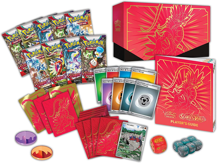 Pokemon TCG: Scarlet and Violet Elite Trainer Box - Koraidon Red (1 Full Art Promo Card, 9 Boosters and Premium Accessories)