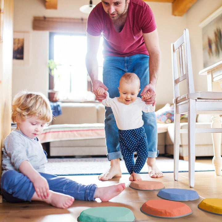 Fun Stepping Stones for Kids – Engaging Indoor & Outdoor Activity for Toddlers | Non-Slip Balance & Coordination Obstacle Course | Sensory Play Set of 6 for Ages 1-4
