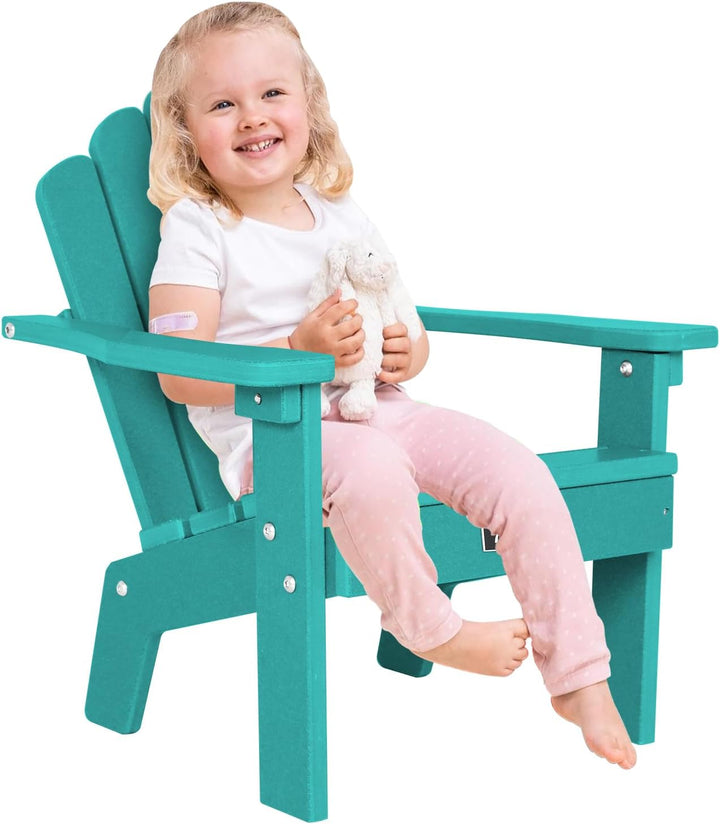 Kids Outdoor Chair, HDPE Kids Adirondack Chairs, All Weather Easy Installation Toddler Outdoor Chair with Ergonomic Design for Patio, Garden, Picnic, Backyard, Beach