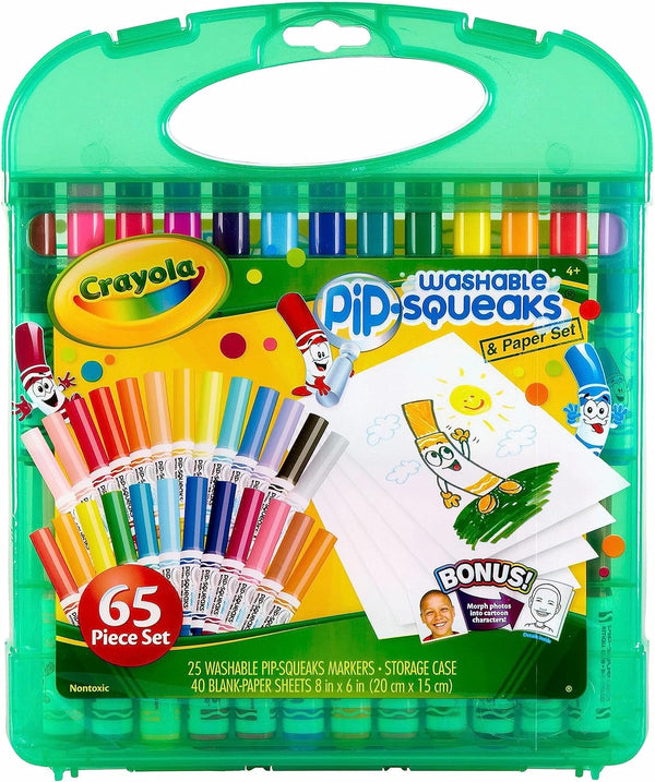 Pip-Squeaks Washable Marker Set (65Ct), Coloring Set, Art Supplies for Kids, Drawing Kit, Kids Travel Activity, Craft Essentials, 4+