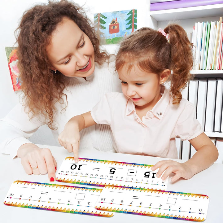 36 Pcs Number Line Dry Erase Board Cards Double Sided Writable and Erasable Number Line Boards Cards Colorful Pencil Board Featuring 0-10 on One Side, 0-20 on the Other Side for Classroom Students