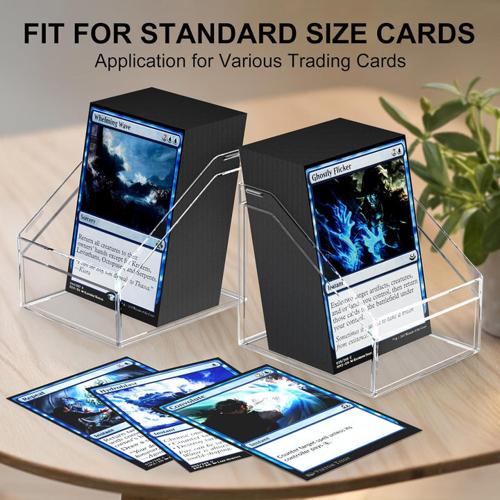 Card Deck Cases, 6 Pack Acrylic Commander Deck Box Holding 100+ Sleeved Cards with 6 Dividers, Clear Card Storage Box Fit for MTG, TCG, Sports Cards