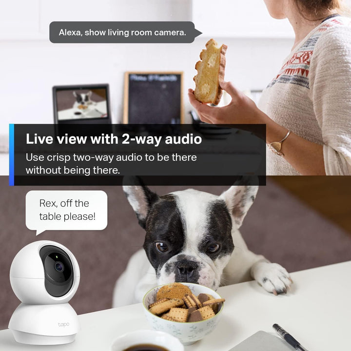 Tapo Pan/Tilt Security Camera for Baby Monitor, Pet Camera W/Motion Detection, 1080P, 2-Way Audio, Night Vision, Cloud & SD Card Storage, Works with Alexa & Google Home (Tapo C200)