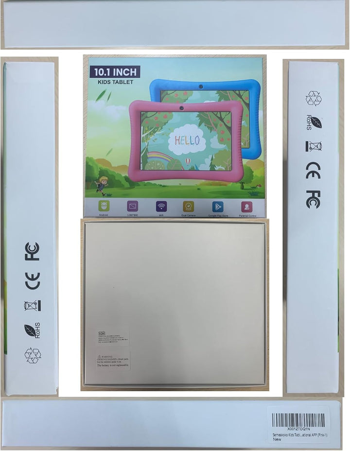 Kids Tablet 10 Inch Android 13 with Shockproof Case, Quad-Core 32GB, 128GB Expandable, Parental Control, Pre-Installed Apps, 6000Mah Battery, Gifts for 3-12 Year Olds