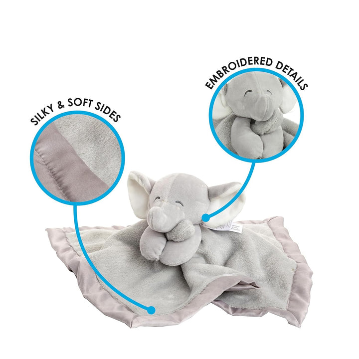 Carter'S Baby Blanket Unisex Loveys for Babies Essentials, Newborn Boys and Girls Security Blankets with Soft Minky Fabric, Snuggle Toy Plush Stuffed Animal - Grey Elephant