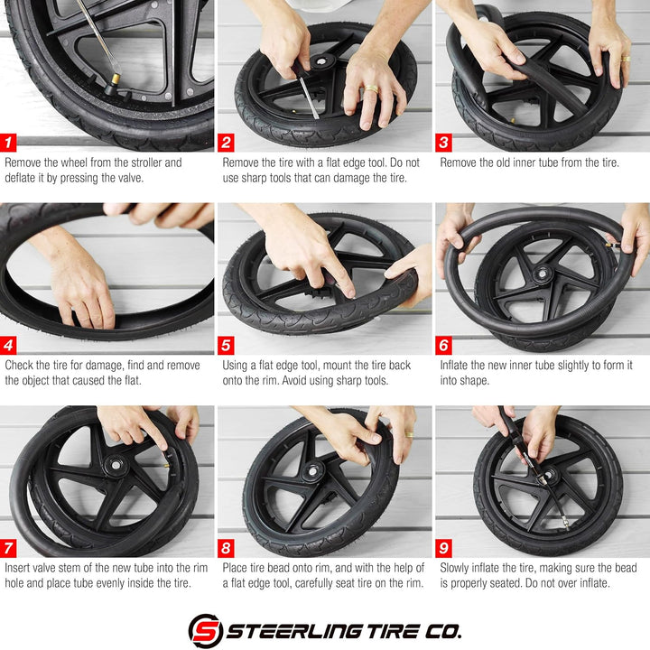 16 X 1.75/1.95/2.125 Heavy Duty Thorn Resistant Inner Tube Replacement for All Baby Trend Expedition Jogger Strollers and More! [2-Pack]