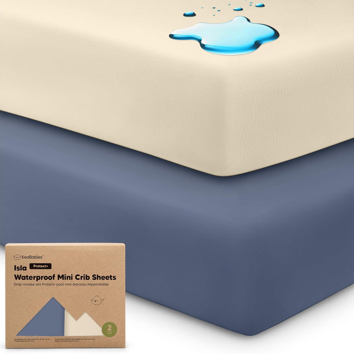 Pack and Play Sheets Fitted - 2-Pack Mini Crib Sheets for Pack N Play Mattress 38X26, Soft & Cozy, Neutral Toddler Playard Bedding, Snug Fitted Mini Baby Crib Mattress Cover Boy, Girl (Butterflies)