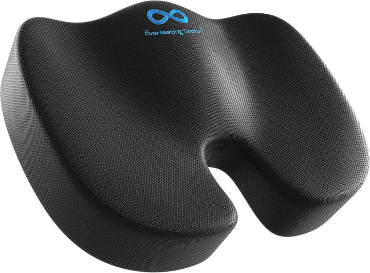 Doctor Recommended Memory Foam Seat Cushion for Office Chairs & Car Seat - Ergonomic Office Desk Accessories for Tailbone Pain Relief, Sciatica & Back Support