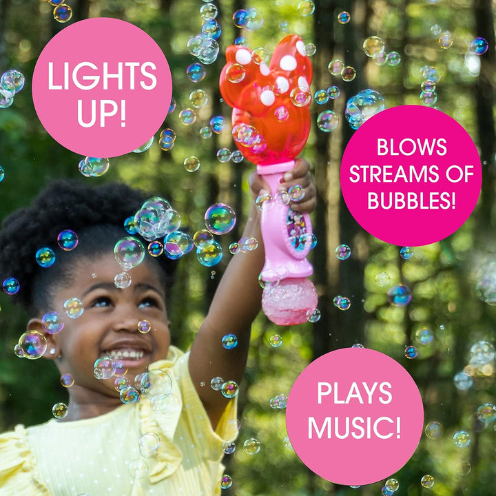 Disney Minnie Mouse Light and Sound Musical Bubble Wand, Includes Bubble Solution, Plastic, Multi (2051)