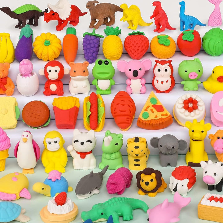 100 Pack Animal Erasers for Kids Bulk Pull Apart 3D Puzzle Erasers Classroom Rewards and Prizes Class Treasure Box Kids Party Favors Back to School Supplies