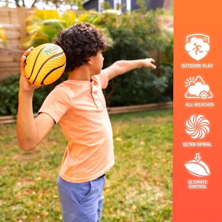 Kids Foam Football - Spiral Grip Mini Soft Foam Football for Kids - Easy Grip Junior Ball - 8.5"