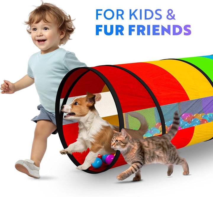 Extra-Large Play Tunnel for Toddlers 1-3 Years – Pop-Up Baby Crawl Tube, Sensory Activity, Indoor & Outdoor Kids Toy, Collapsible for Easy Storage