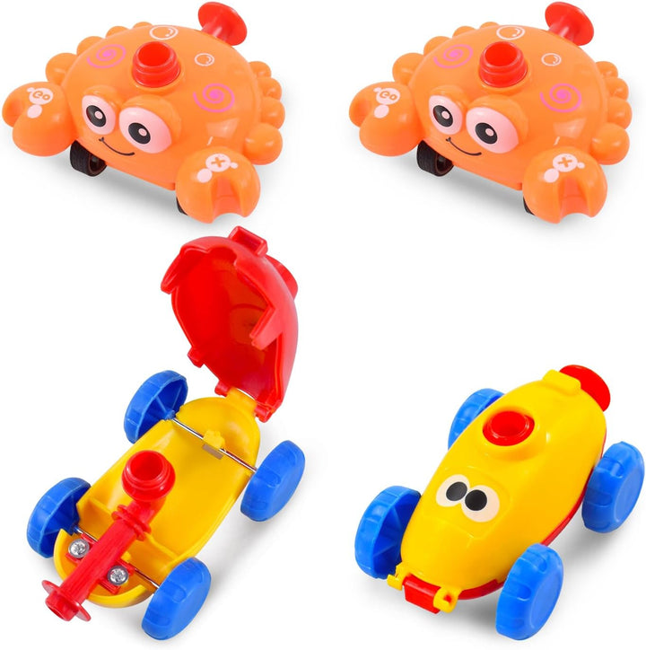 Toddler Toys 3-4 for Boys Girls, Balloon Launcher & Powered Car Set, Fun Toddlers STEM Toy Balloon Pump Cars Racer Kit for Kids 3-5 (Frog)