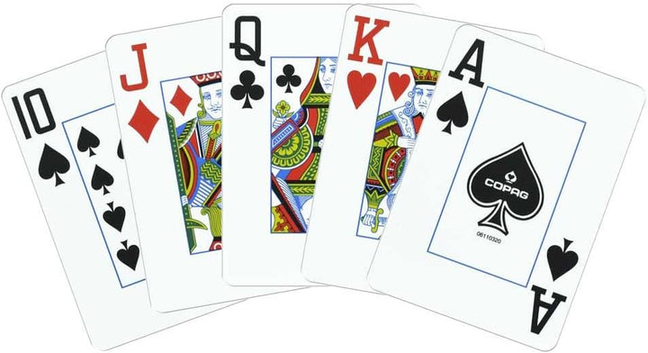 1546 Design 100% Plastic Playing Cards, Poker Size (Standard) Red/Blue (Jumbo Index, 1 Set)