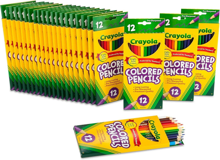Bulk Colored Pencils for Kids (24Pk), Essential Back to School Supplies for Teachers, Bulk Preschool & Kindergarten Classroom Must Haves, 12 Colors
