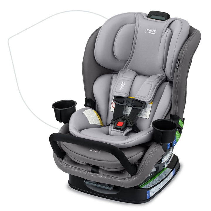 Poplar Convertible Car Seat, 2-In-1 Car Seat with Slim 17-Inch Design, Clicktight Technology, Stone Onyx