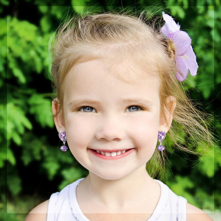 9 Pairs Girls Clip-On Earrings Pretend Princess Play Earrings Jewelry Set (Style 5)