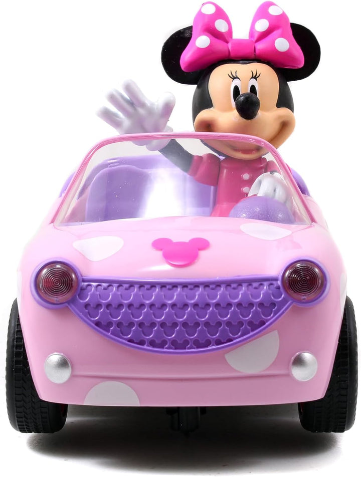 Disney Junior Minnie Mouse Roadster RC Car with Polka Dots, 27 Mhz, Pink with White Polka Dots, Standard (97161)