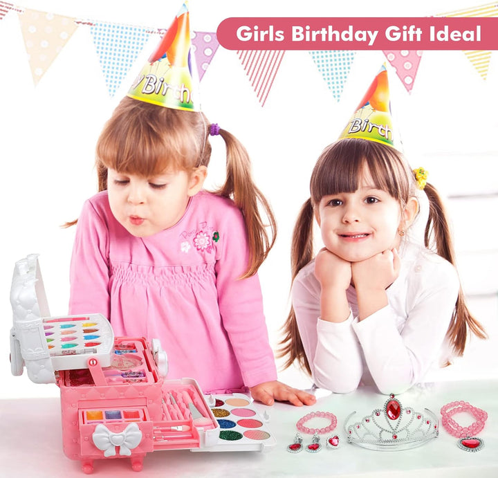 Kids Washable Makeup Kit Girl Toys for Gifts,  Toys for Girls Princess Birthday Gift Play Make up Toys for Girls Toys Age 4 -12