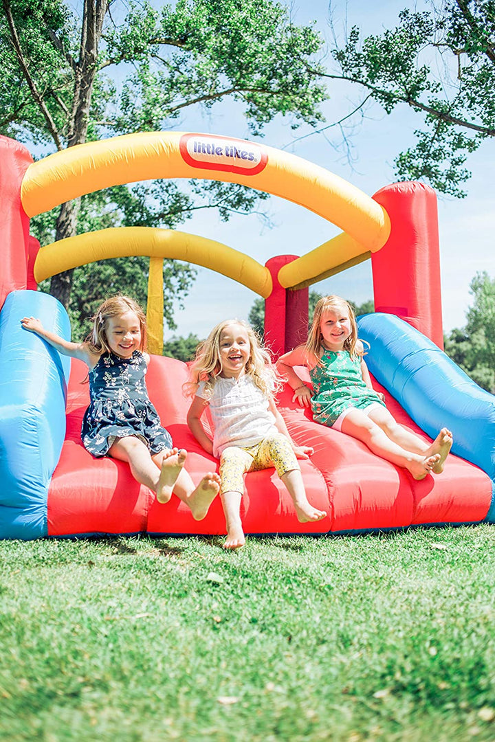 Jump 'N Slide Inflatable Bouncer Includes Heavy Duty Blower with GFCI, Stakes, Repair Patches, and Storage Bag, for Kids Ages 3-8 Years